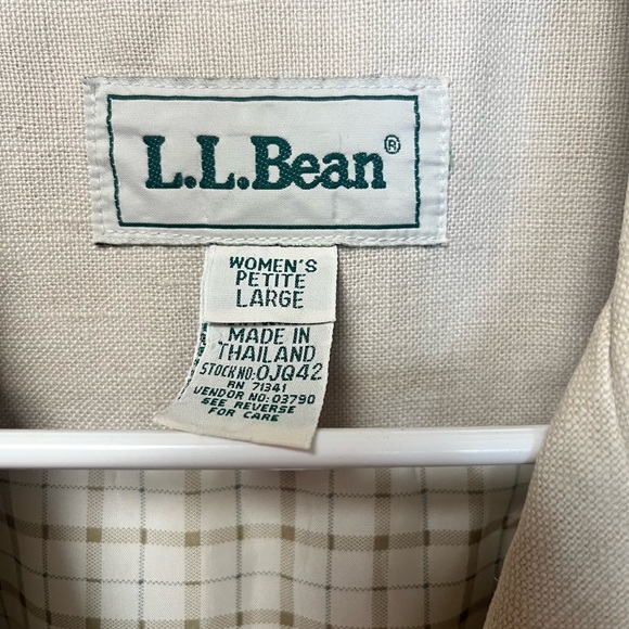 L.L. Bean Beige Jacket petite large - Picture 4 of 6